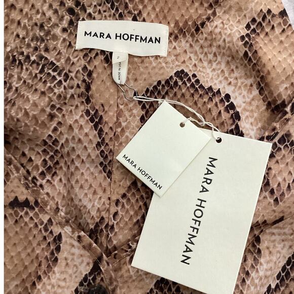 Mara Hoffman Silvana Snake Print Midi Dress In Sand Multi Size 2 Shirtdress - Picture 13 of 16